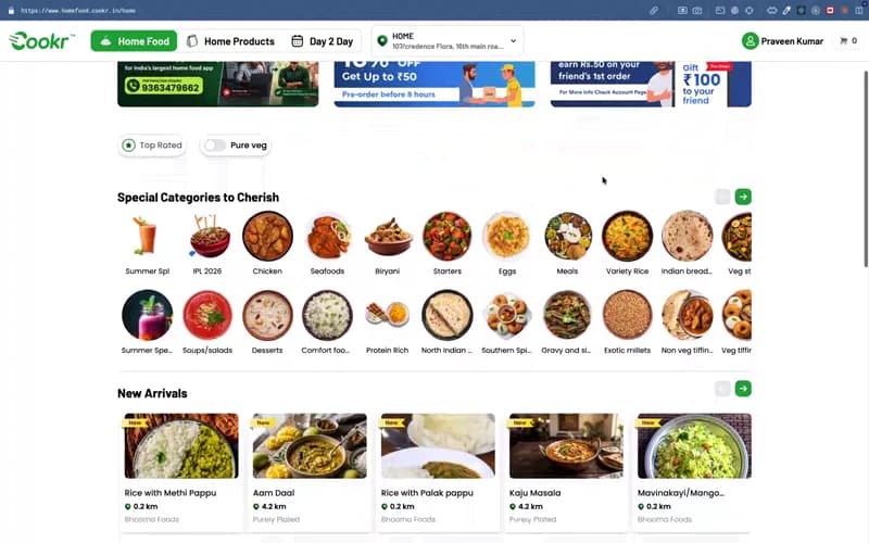 Place Order Web App preview